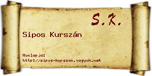 Sipos Kurszán névjegykártya
